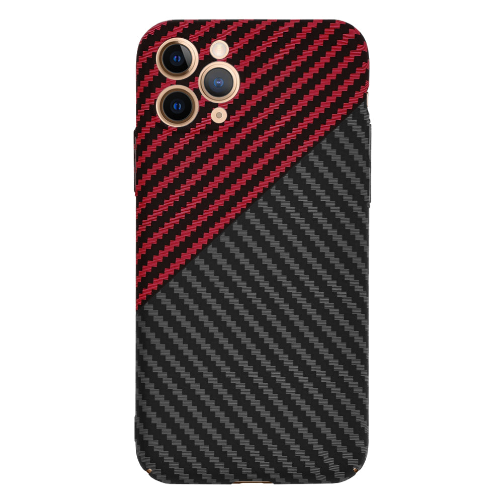 Case for Apple iPhone 11 Pro, Techsuit, Carbonite FiberShell, Black Red