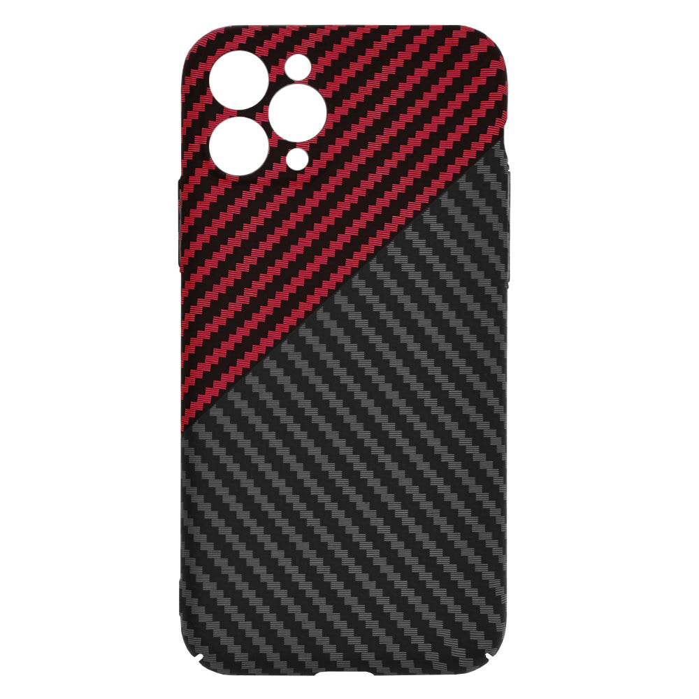 Case for Apple iPhone 11 Pro, Techsuit, Carbonite FiberShell, Black Red