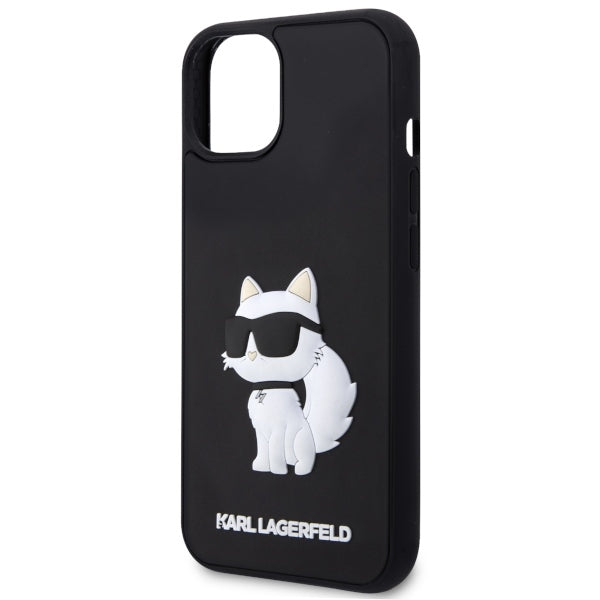 Case for Apple iPhone 14 Plus, Karl Lagerfeld, 3D Rubber Choupette, Black