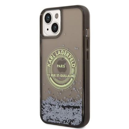 Case for Apple iPhone 14 Plus, Karl Lagerfeld, Liquid Glitter RSG, Black