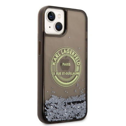 Case for Apple iPhone 14 Plus, Karl Lagerfeld, Liquid Glitter RSG, Black