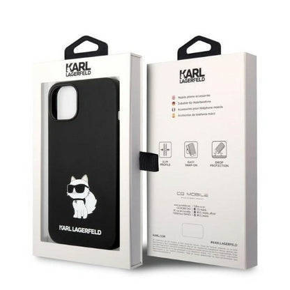 Case for Apple iPhone 14 Plus, Karl Lagerfeld, Silicone Choupette, Black