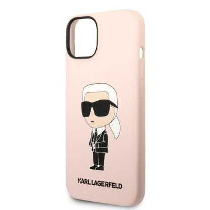 Case for Apple iPhone 14 Plus, Karl Lagerfeld, Ikonik Karl Silicone, Pink