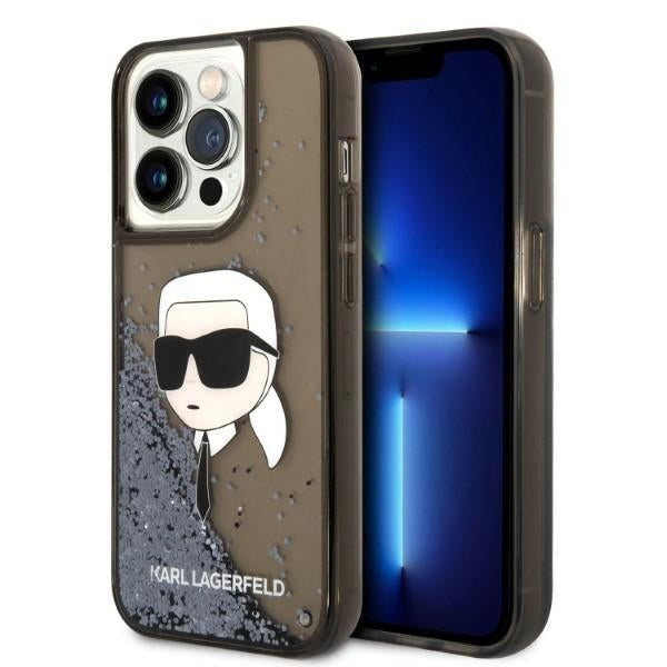 Case for Apple iPhone 14 Pro, Karl Lagerfeld, Glitter Karl's Head, Black