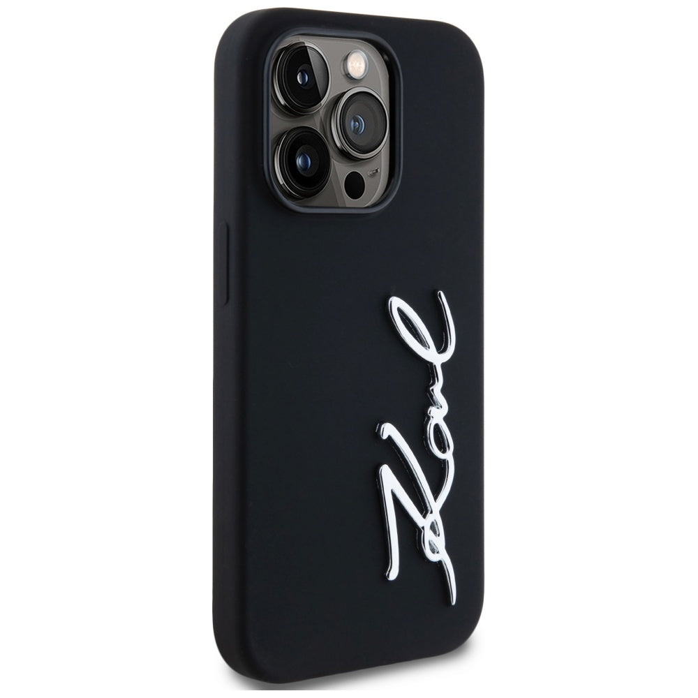 Case for Apple iPhone 14 Pro, Karl Lagerfeld, Silicone Karl Script, Black