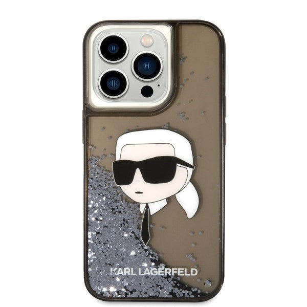 Case for Apple iPhone 14 Pro Max, Karl Lagerfeld, Glitter Karl's Head, Black