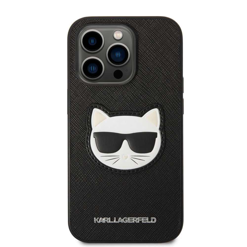 Case for Apple iPhone 14 Pro Max, Karl Lagerfeld, Saffiano Choupette's Head, Black