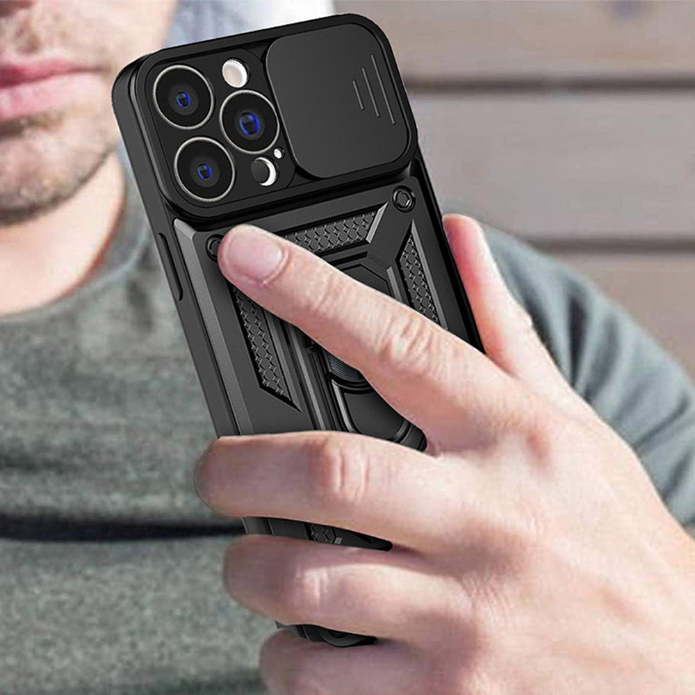 Case for Apple iPhone 14 Pro, Techsuit, CamShield, Black