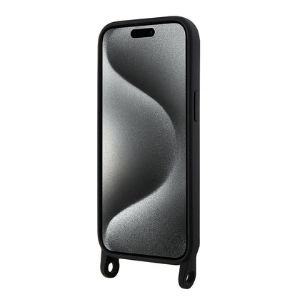 Case for Apple iPhone 15, Karl Lagerfeld, Silicone Crossbody Choupette, Black
