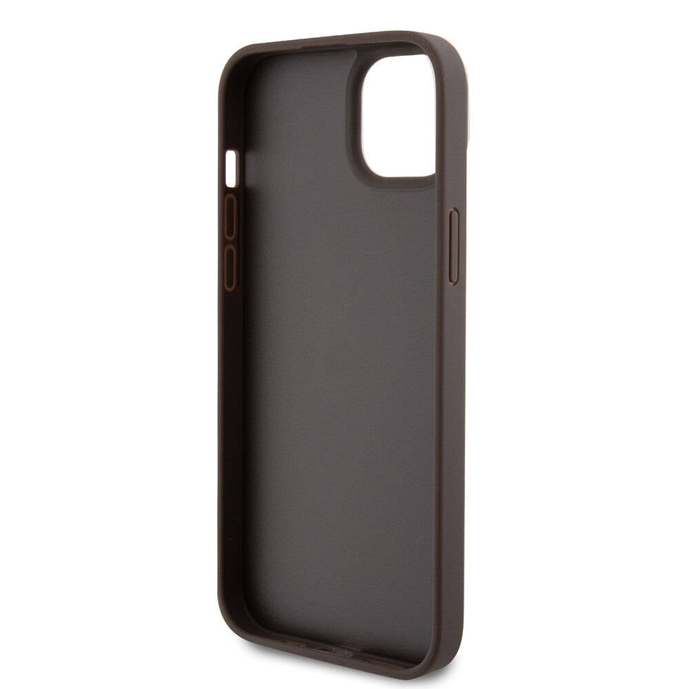 Case for Apple iPhone 15 Plus, Guess, Crossbody 4G Metal Logo, Brown