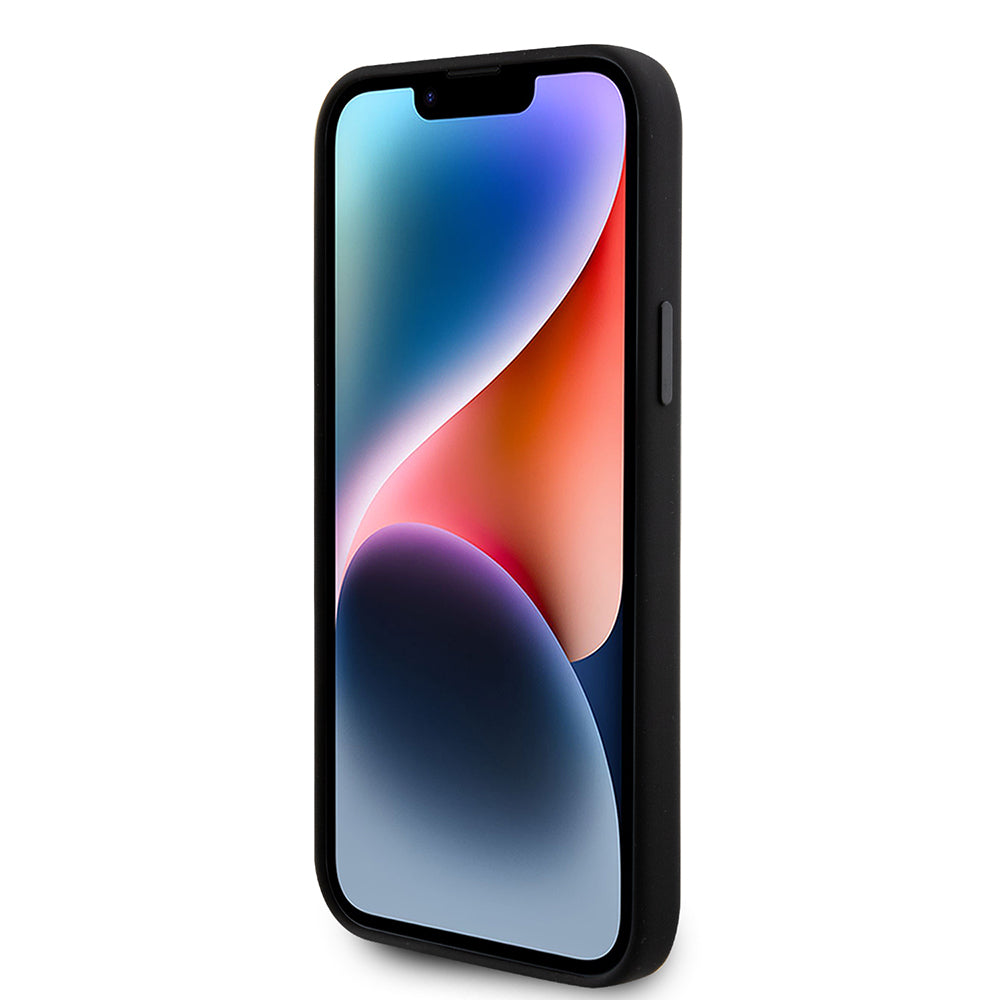 Case for Apple iPhone 15 Plus, Karl Lagerfeld, Silicone Choupette Metal, Black