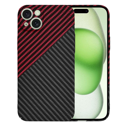 Case for Apple iPhone 15 Plus, Techsuit, Carbonite FiberShell, Black Red