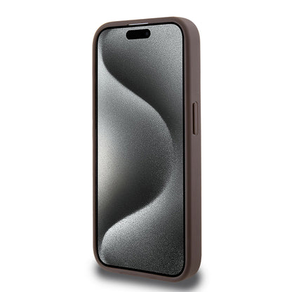 Case for Apple iPhone 15 Pro, Guess, 4G Stripe, Brown