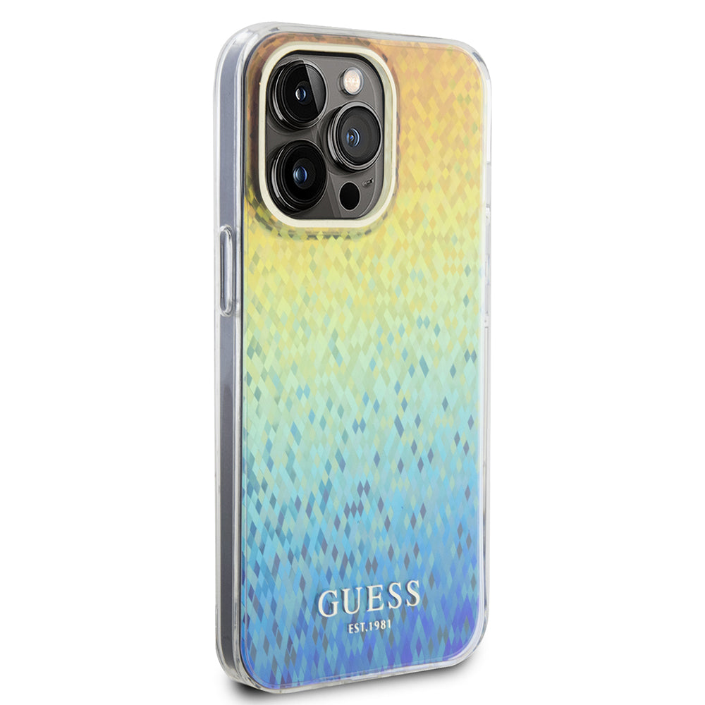 Case for Apple iPhone 15 Pro, Guess, IML Faceted Mirror Disco Iridescent, Multicolor