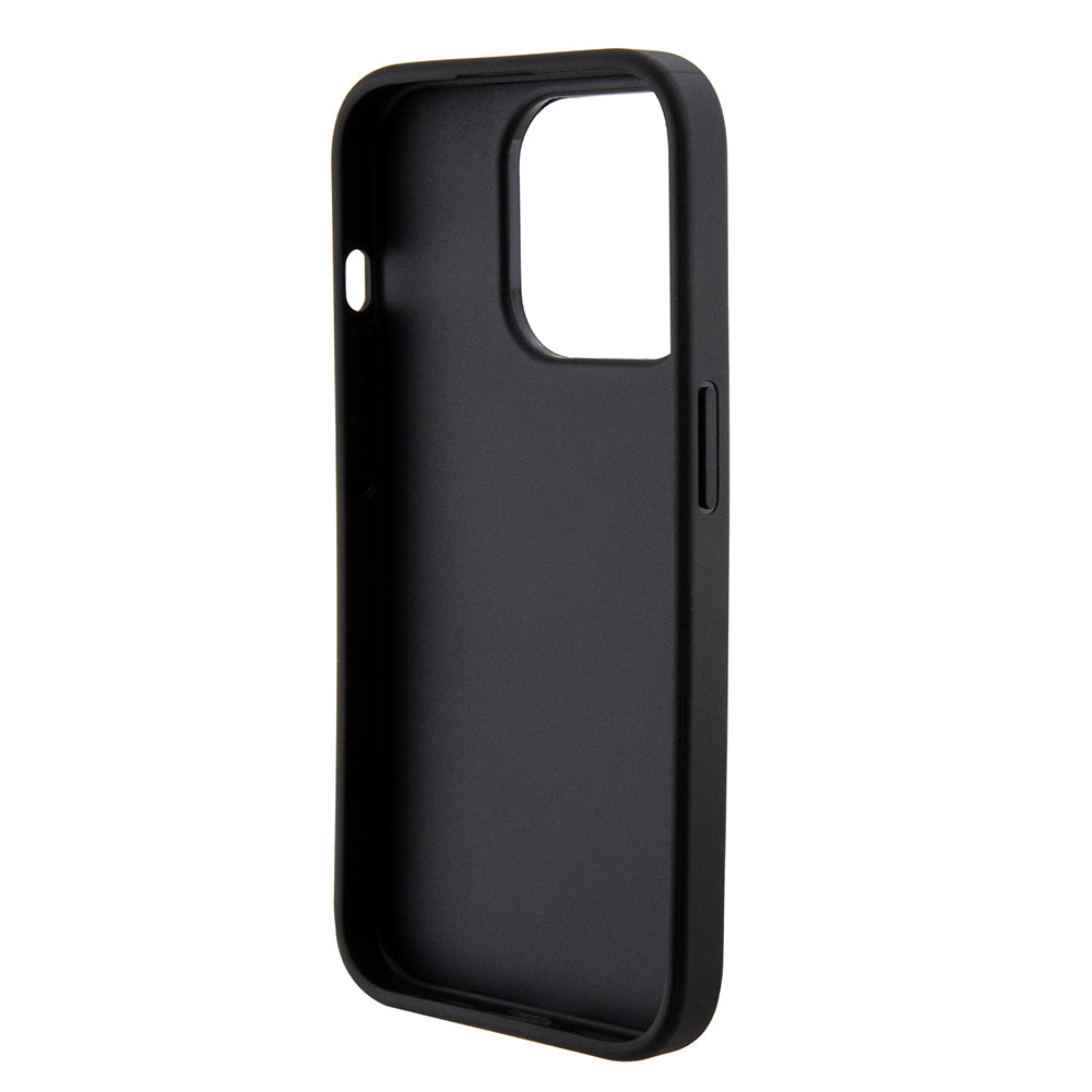 Case for Apple iPhone 15 Pro Max, Guess, Grip Stand 4G Saffiano Strass, Black