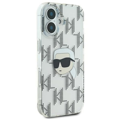 Case for Apple iPhone 16, Karl Lagerfeld, IML Luxury Electroplated Karl's Head, Transparent