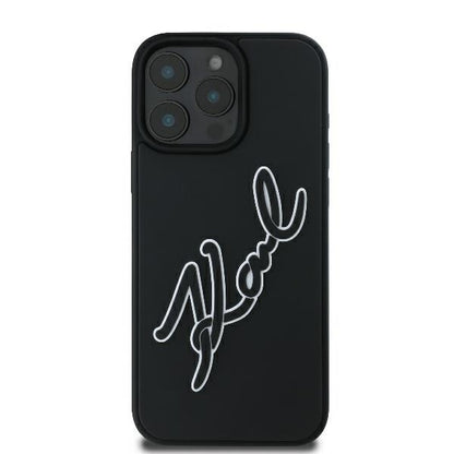 Case for Apple iPhone 16 Pro, Karl Lagerfeld, 3D Rubber Signature, Black
