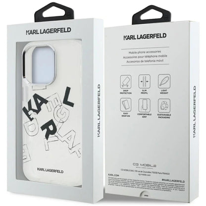 Case for Apple iPhone 16 Pro, Karl Lagerfeld, IML Sketched Graphic Logo, Transparent