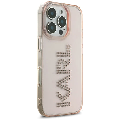 Case for Apple iPhone 16 Pro Max, Karl Lagerfeld, IML Rhinestones Pink Logo, Pink