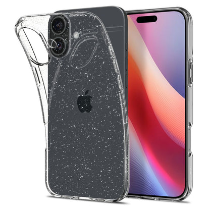 Case for Apple iPhone 16, Spigen, Liquid Crystal Glitter, Transparent ACS08192
