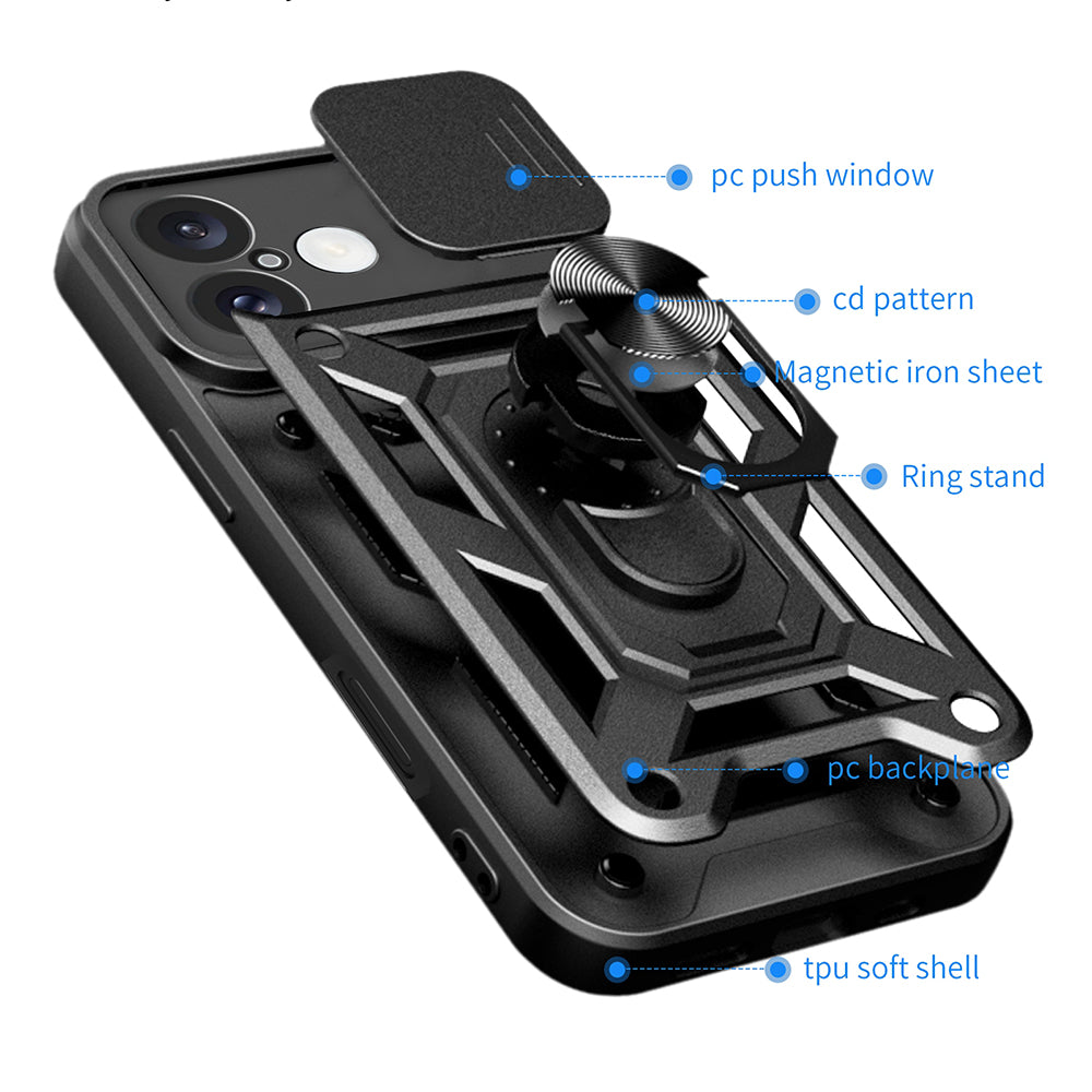 Case for Apple iPhone 16, Techsuit, CamShield, Black