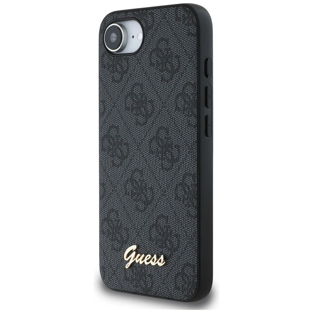 Case for Apple iPhone 16e, Guess, 4G Script Logo, Black