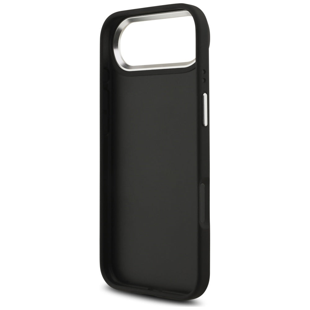 Case for Apple iPhone 17 Air, Guess, 4G Grained Big and Classic Logo, Black Silver