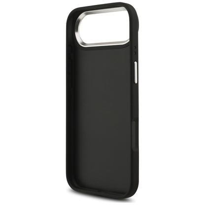 Case for Apple iPhone 17 Air, Guess, 4G Grained Big and Classic Logo, Black Silver