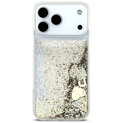 Case for Apple iPhone 17 Pro, Guess, Liquid Glitter Charms, Gold