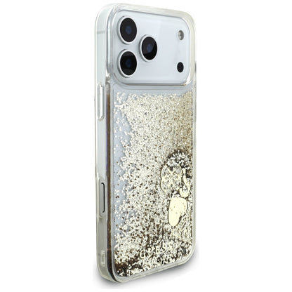 Case for Apple iPhone 17 Pro, Guess, Liquid Glitter Charms, Gold