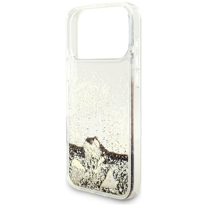 Case for Apple iPhone 17 Pro, Guess, Liquid Glitter Charms, Gold