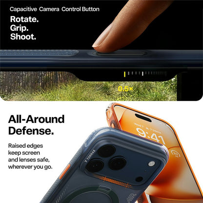 Case for Apple iPhone 17 Pro, Torras, Ostand Spin Air, Orange