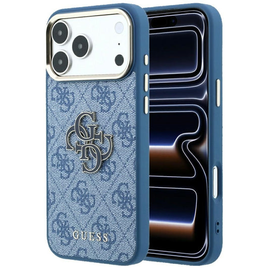 Case for Apple iPhone 18 Pro / 17 Pro, Guess, 4G Big Resin Logo, Blue