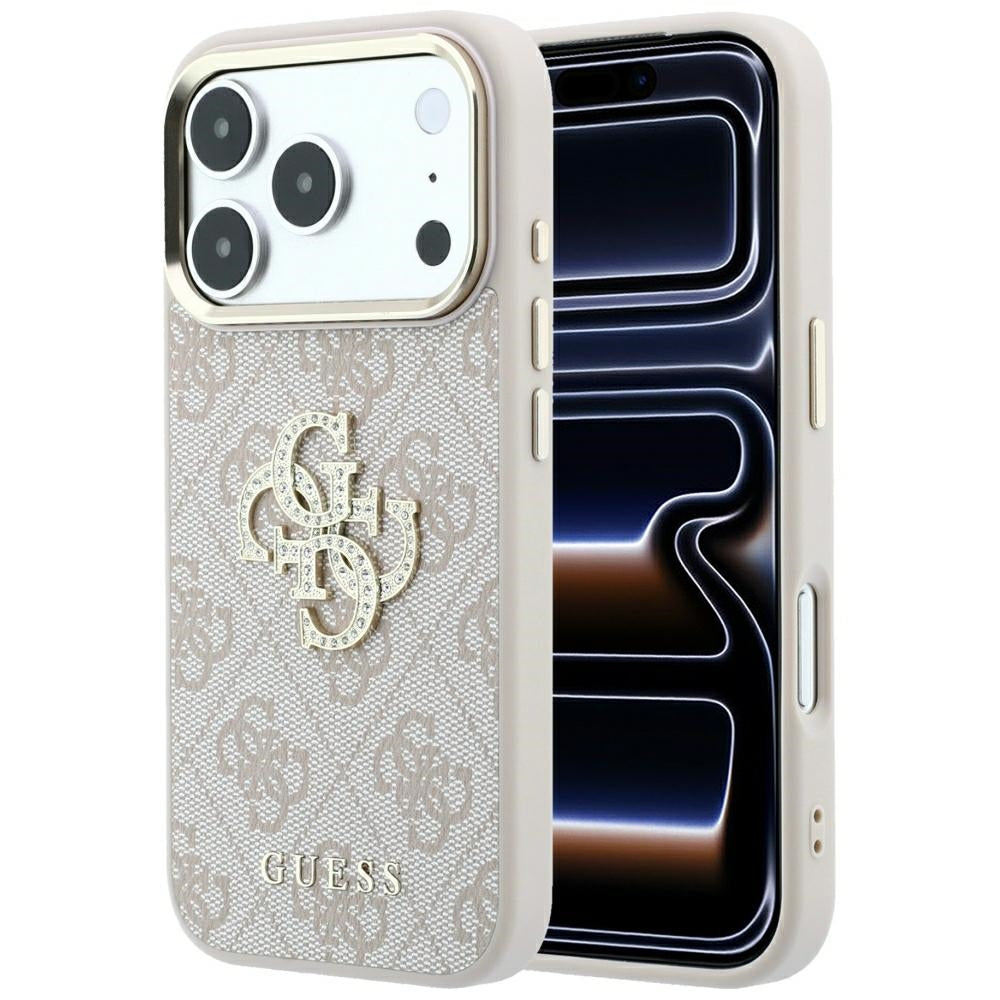 Case for Apple iPhone 18 Pro / 17 Pro, Guess, 4G Big Strass Logo, Pink