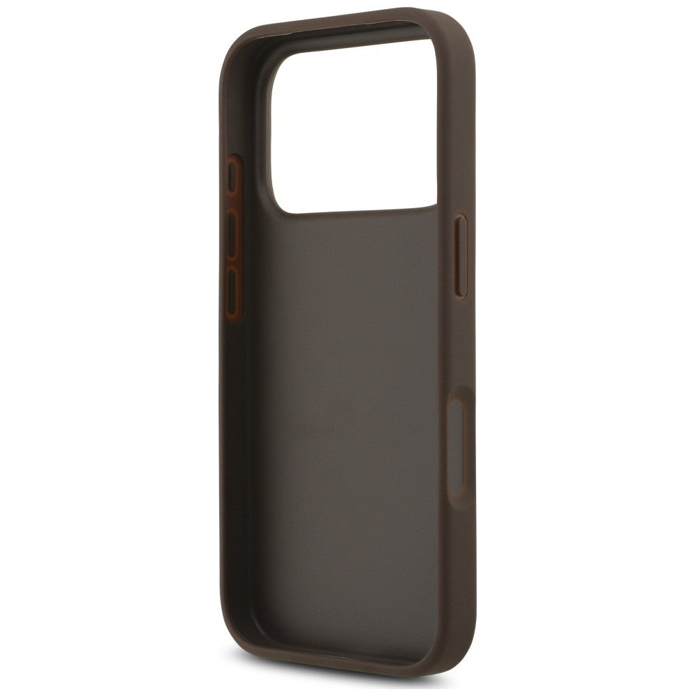 Case for Apple iPhone 18 Pro / 17 Pro, Guess, 4G Classic Logo with Strap, Brown