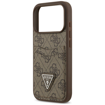 Case for Apple iPhone 18 Pro / 17 Pro, Guess, 4G Double Card Triangle, Brown