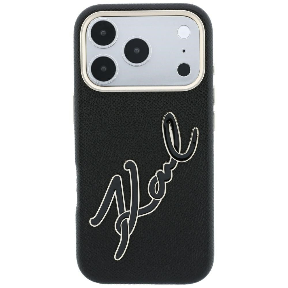 Case for Apple iPhone 18 Pro / 17 Pro, Karl Lagerfeld, Smooth Big Resin Signature Logo, Black