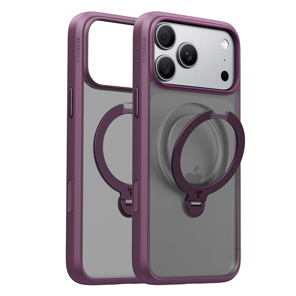 MagSafe Case for Apple iPhone 18 Pro / 17 Pro, Torras, Ostand Spin, Purple