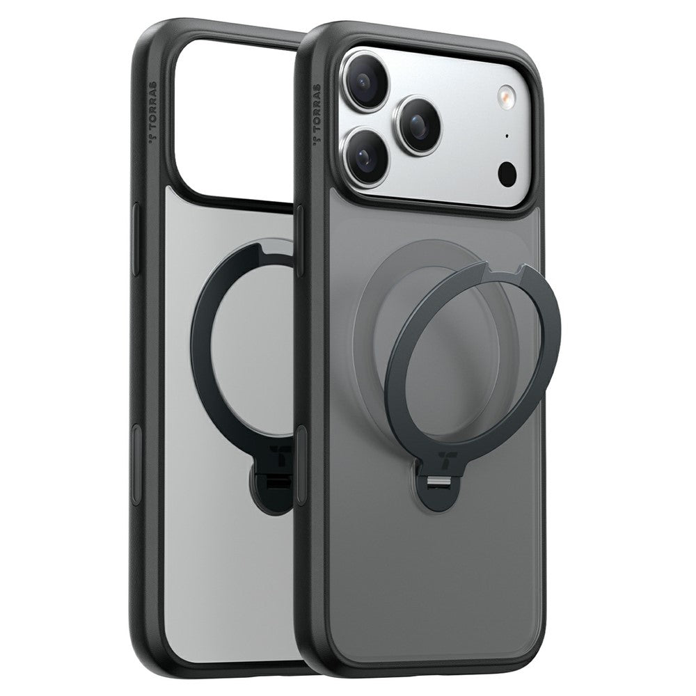 MagSafe Case for Apple iPhone 18 Pro / 17 Pro, Torras, Ostand Spin, Black