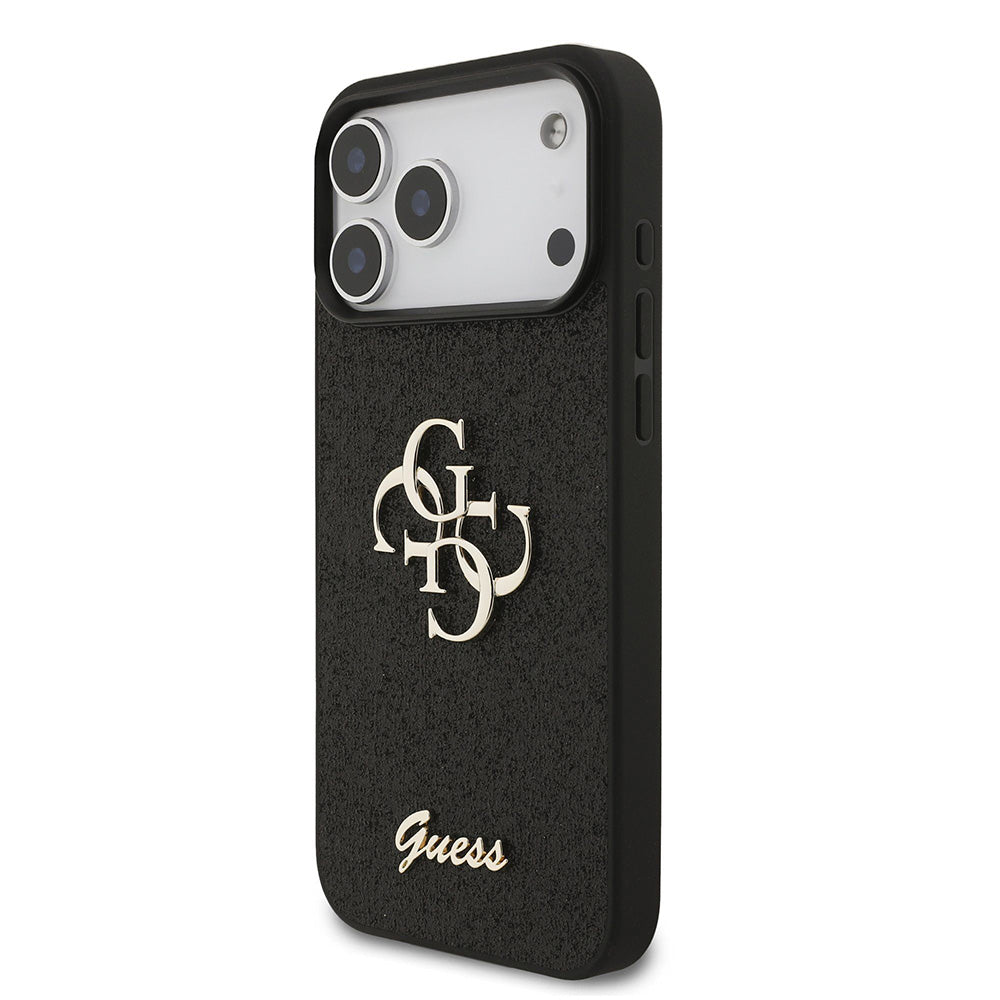Case for Apple iPhone 18 Pro Max / 17 Pro Max, Guess, Fixed Glitter Big 4G, Black