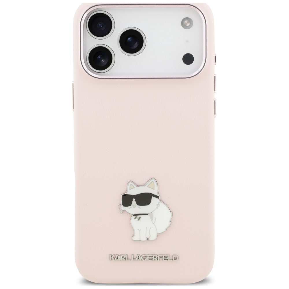Case for Apple iPhone 18 Pro Max / 17 Pro Max, Karl Lagerfeld, Choupette Metal Pin, Pink
