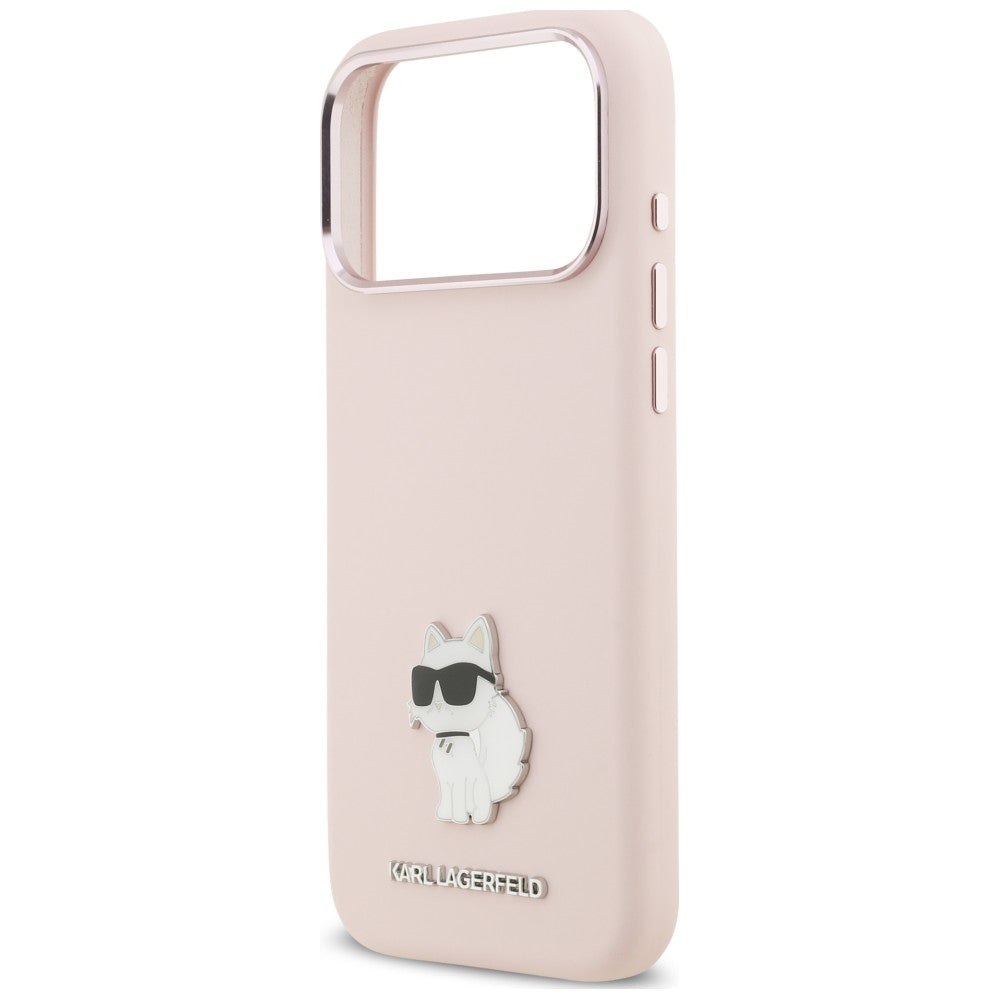 Case for Apple iPhone 18 Pro Max / 17 Pro Max, Karl Lagerfeld, Choupette Metal Pin, Pink