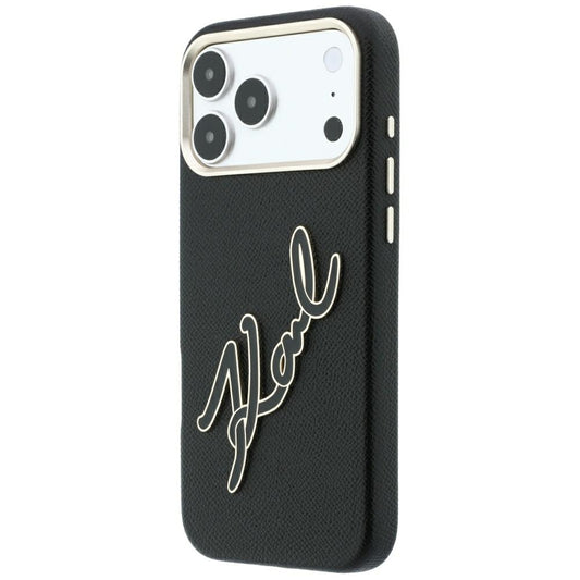 Case for Apple iPhone 18 Pro Max / 17 Pro Max, Karl Lagerfeld, Smooth Big Resin Signature Logo, Black