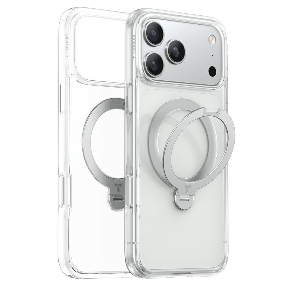 MagSafe Case for Apple iPhone 18 Pro Max / 17 Pro Max, Torras, Ostand Spin, Transparent