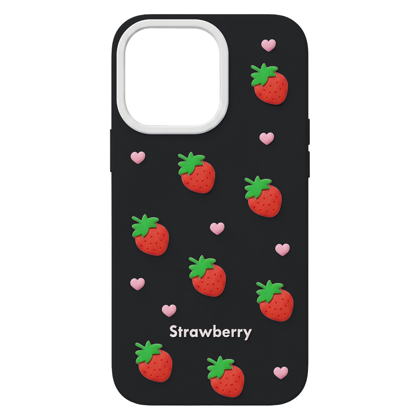 Case for Apple iPhone 12 / 12 Pro, OEM, Strawberry, Black
