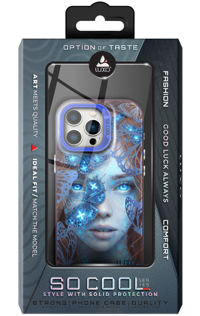 Case for Apple iPhone 16, LUXO So CooL, ArcadiA Butterfly Girl, Multicolor