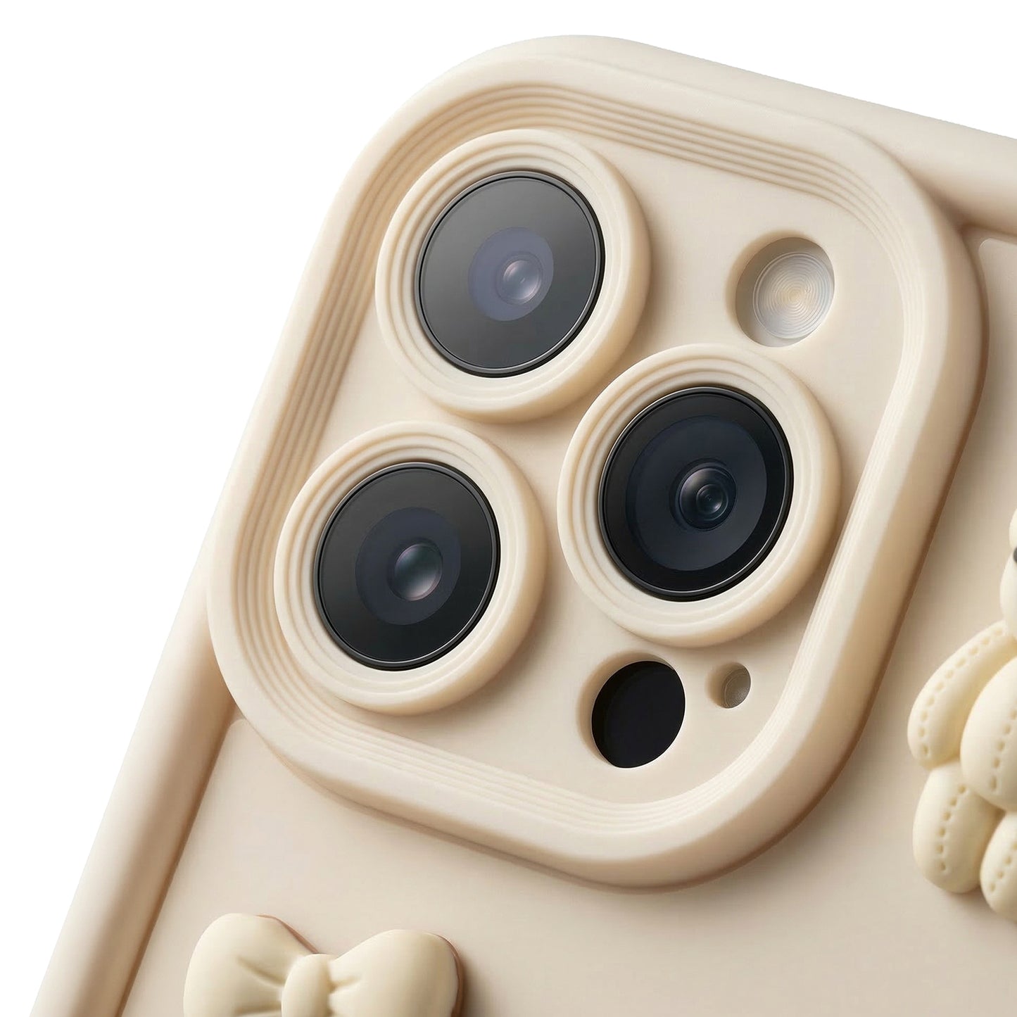 Case for Apple iPhone 12, OEM, Ultra Trendy 3D Bear, Beige