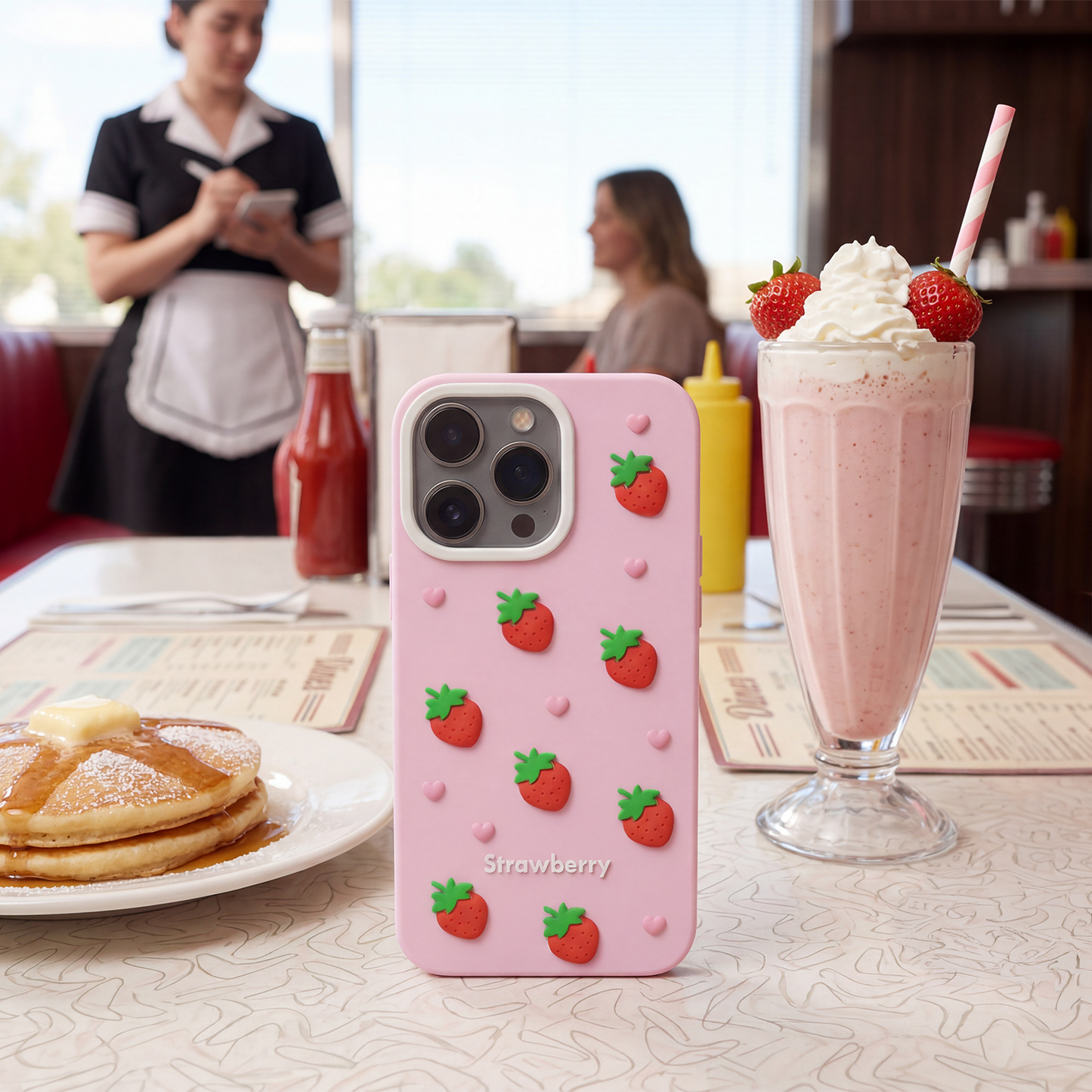 Case for Apple iPhone 17 Pro, OEM, Strawberry, Pink