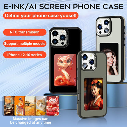 Case for Apple iPhone 15 Pro Max, OEM, Customized E-Ink Display (4inch), Black