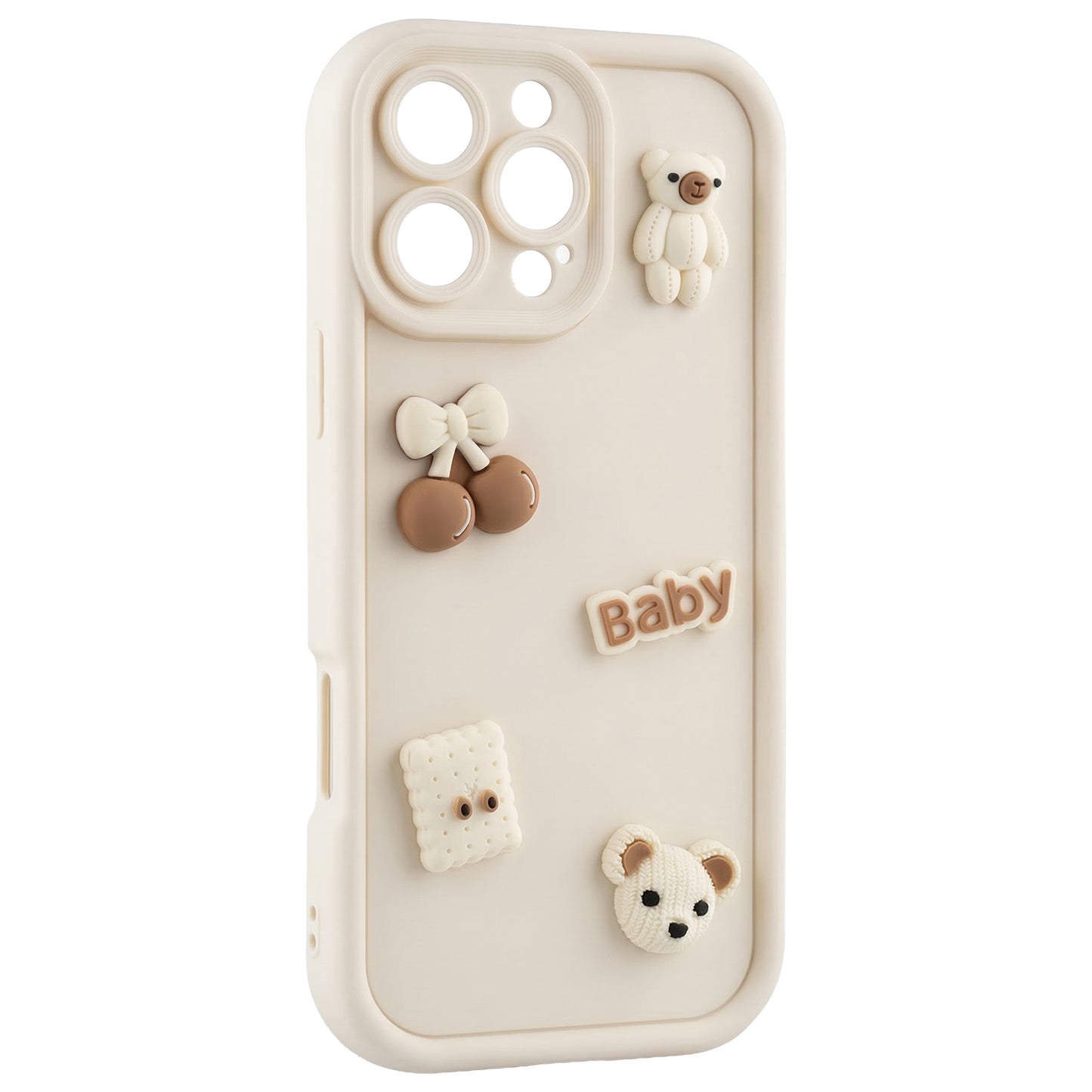 Case for Apple iPhone 12, OEM, Ultra Trendy 3D Bear, Beige